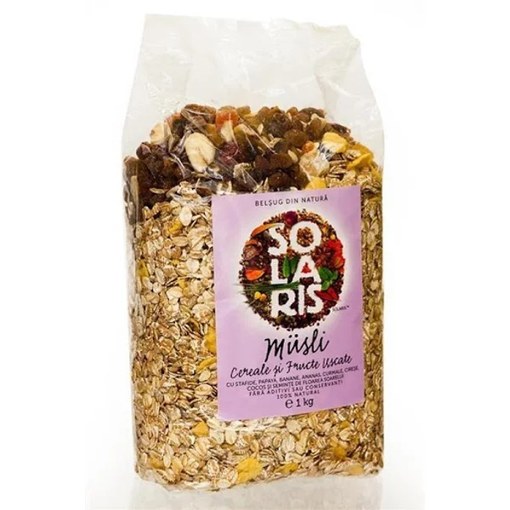 Musli cereale și fructe uscate, 1 kg, Solaris