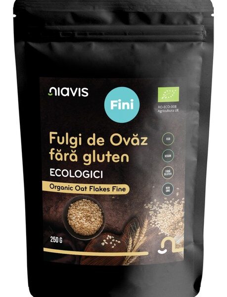 Fulgi de ovaz fini Fara Gluten Ecologici, 250 g, Niavis