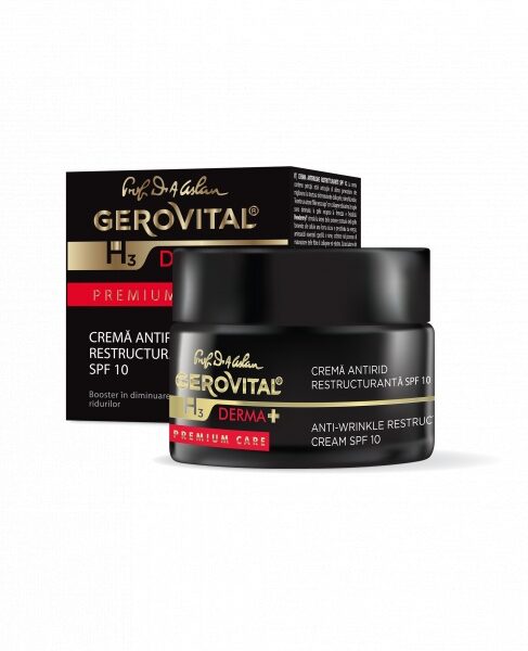 Crema antirid restructuranta SPF10 H3 Derma+ Premium Care, 50 ml, Gerovital 479