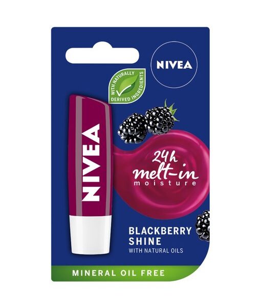 Balsam de buze Lip Care Blackberry, 4,8 g,Nivea