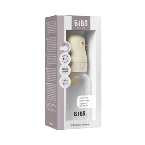Set complet biberon anticolici cu tetină din latex flux lent, 150 ml, Ivory, 5016216 Bibs