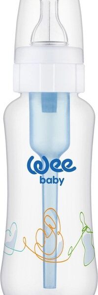 Biberon din PP cu desen, tetină anti-colici nr. 2, cod 295, 240 ml, Wee Baby