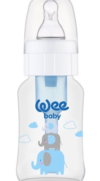 Biberon din PP cu desen, tetină anti-colici nr. 1, cod 294, 150 ml, Wee Baby