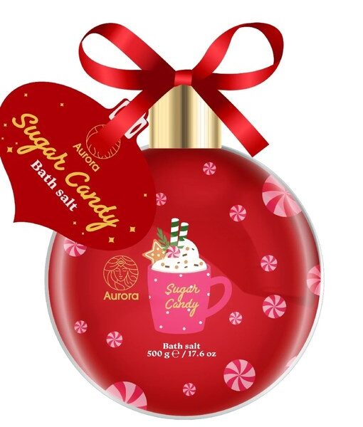 Sare de Baie Xmas Sugar Candy Cherry, 500 g, Aurora
