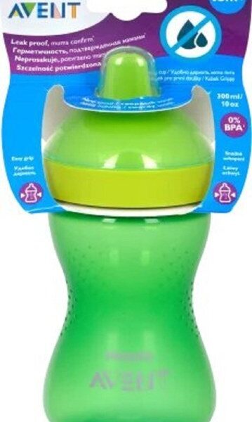 Cana cu tetina de formare dura, Verde 18luni+ SCF804/03, 300 ml, Philips Avent