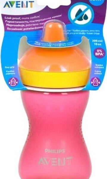 Cana cu tetina de formare dura, Roz 18luni+ SCF804/04, 300 ml, Philips Avent