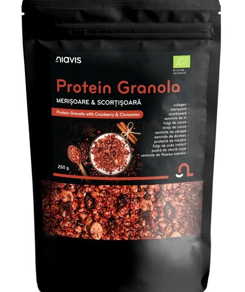 Protein Granola cu merisoare si scortisoara Ecologică 250g, Niavis