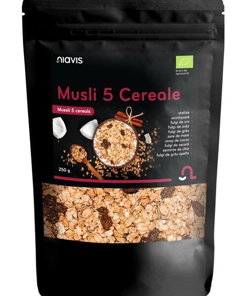Musli 5 Cereale Ecologic, 250 g, Niavis
