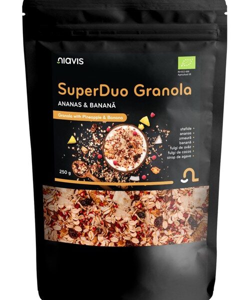 SuperDuo Granola - Ananas & Banana Ecologica, 250 g, Niavis