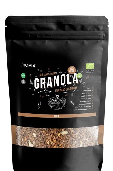 Granola cu Cacao si Seminte Ecologica/BIO, 200 g, Niavis