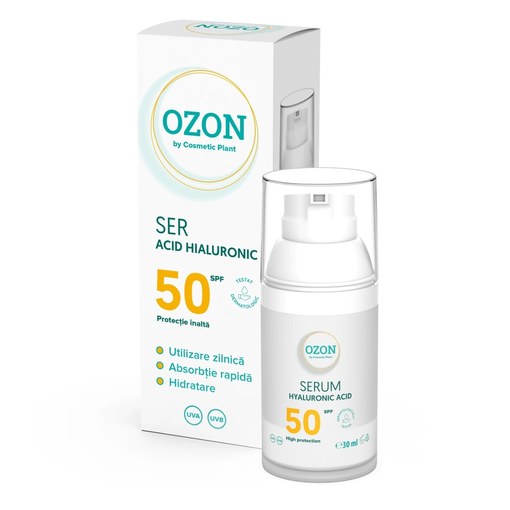 Ser Ozon cu Acid Hialuronic și SPF50, 30 ml, Cosmetic Plant