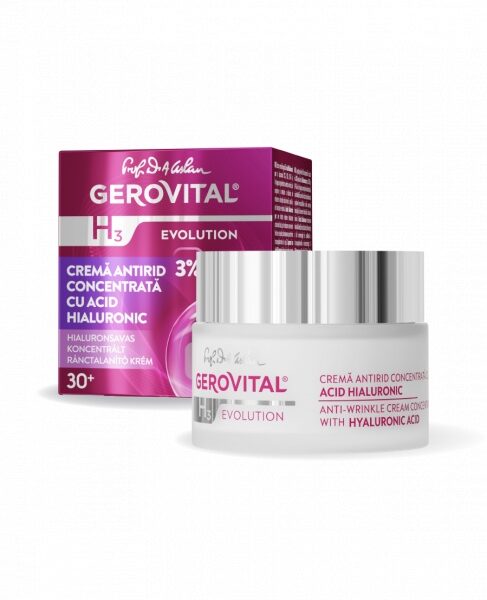 Crema antirid cu acid hialuronic Gerovital H3 Evolution, 50ml, Farmec