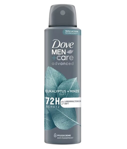 Spray antiperspirant Men+Care cu eucalipt si menta, 150 ml, Dove