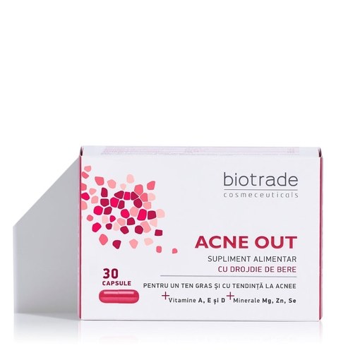 Supliment alimentar pentru ten gras Acne Out, 30 capsule, Biotrade