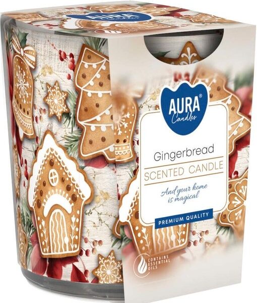 Lumanare Parfumata in Pahar Imprimat, Gingerbread