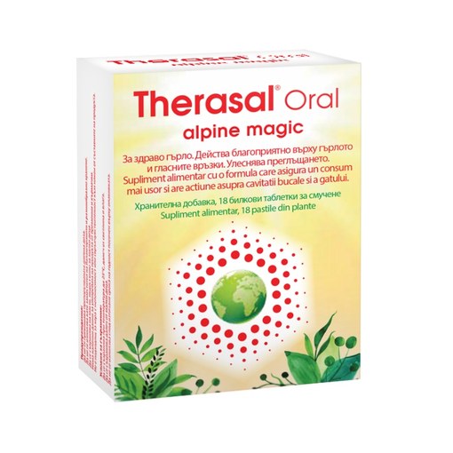 Pastile pentru supt din plante Therasal Oral Alpine Magic, 18 pastile, Vedra
