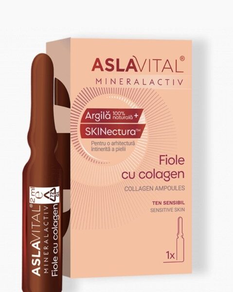 Fiola cu colagen si elastina Mineralactiv, 1 fiolă x 2 ml, Aslavital