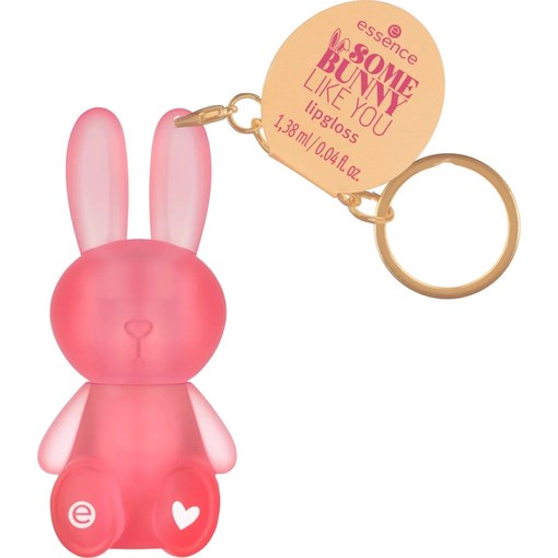 Luciu de buze in forma de iepuras, cu breloc, SOMEBUNNY LIKE YOU, 1.38 ml, Essence