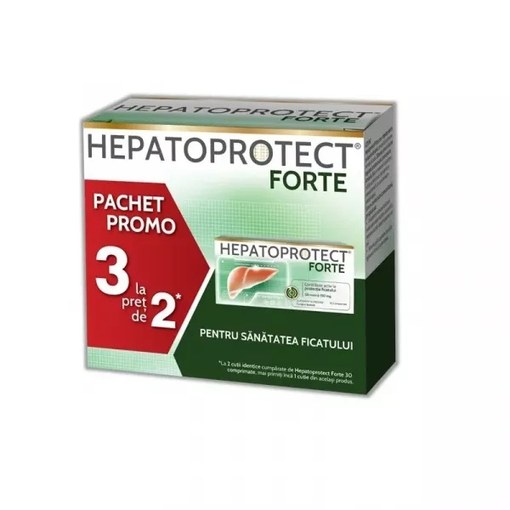 Pachet Hepatoprotect Forte, 30 comprimate, 3 la pret de 2, Biofarm
