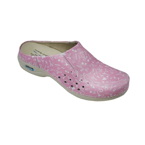 Saboti medicali din piele naturală lavabili Berlin WG4AF66 Enferm Pink, mărimea 37, Nursing Car