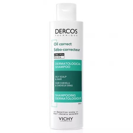 Sampon-tratament sebocorector pentru scalp cu exces de sebum Dercos, 200 ml, Vichy