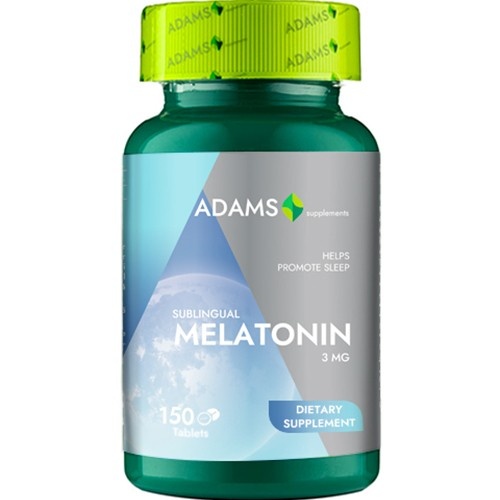 Melatonina 3mg sublingual, 150 tablete, Adams