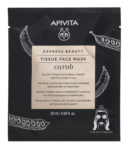 Masca servetel Carob Detox, 20 ml, Apivita