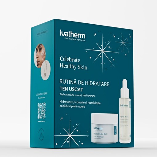 Pachet Ser Aquafil Hydra 30 ml + Cremă Aquafil Hydra Rich 50 ml, Ivatherm