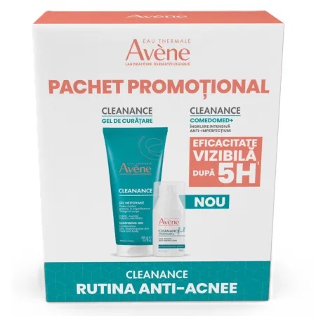 Pachet Gel de curatare pentru ten gras Cleanance, 200 ml + Concentrat anti-imperfectiuni Cleanance Comedomed, 30 ml, Avene