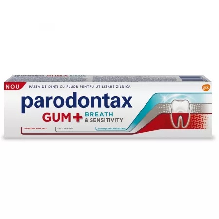 Pasta de dinti Parodontax Gum Breath Sensitivity, 75 ml, Parodontax
