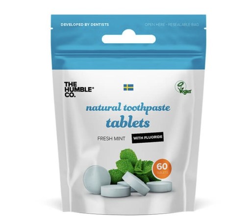 Tablete de pasta de dinti cu fluor, 60 tablete, Humble