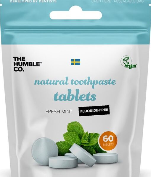 Tablete de pasta de dinti fara fluor, 60 tablete, Humble