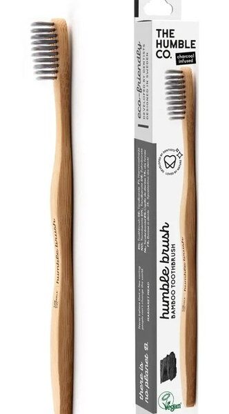 Periuta de dinti din bambus cu infuzie de carbune adulti, Humble