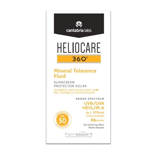 Fluid Mineral Tolerance Heliocare 360 pentru protectie solara cu SPF50, 50ml, Cantabria Labs