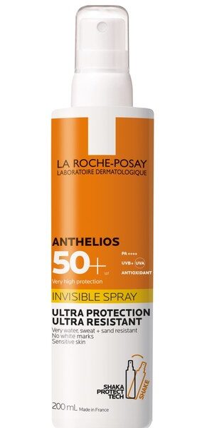 Spray invizibil fara parfum cu protectie solara SPF 50+ pentru corp Anthelios, 200 ml, La Roche-Posay