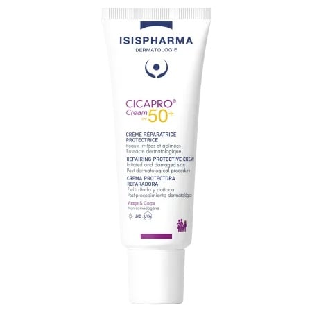 Crema reparatoare cu protectie solara Cicapro SPF50+, 40 ml, Isispharma
