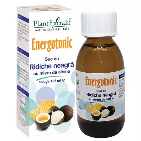 Suc Energotonic de ridiche neagra cu miere de albine, 125 ml, PlantExtrakt