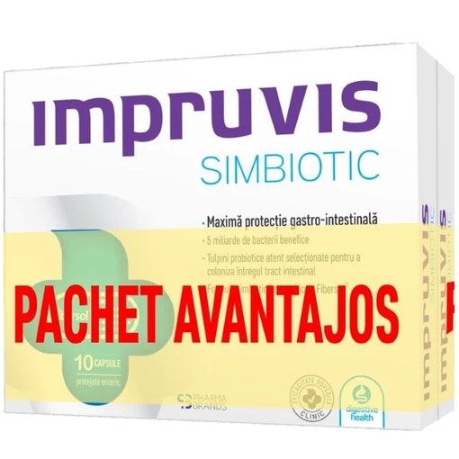 Pachet Impruvis Simbiotic 2x10 capsule, Pharma Brands