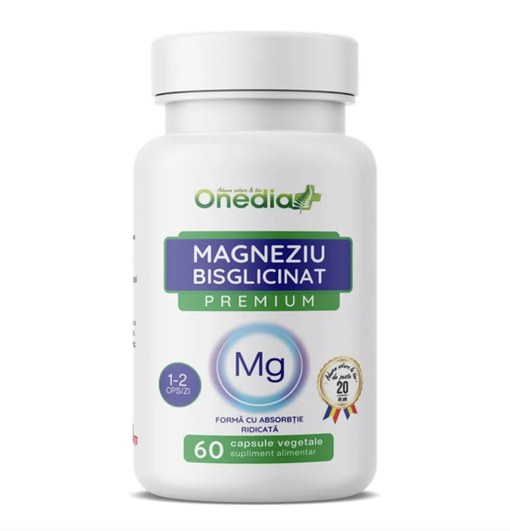 Magneziu Bisglicinat Premium, 60 capsule vegetale, Onedia