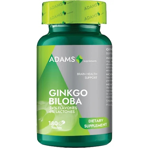 Ginkgo Biloba, 180 tablete, Adams