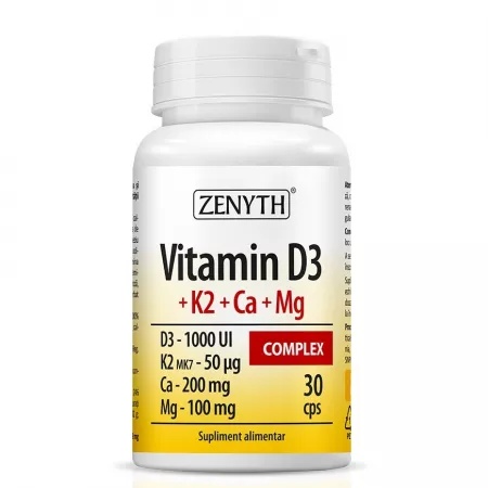 Vitamin D3 + K2, 30 capsule, Zenyth