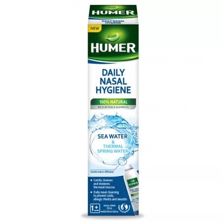 Spray cu apa termala pentru igiena zilnica a nasului, 50 ml, Humer