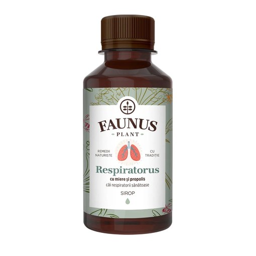 Sirop cu miere și propolis Respiratorus, 200 ml, Faunus Plant