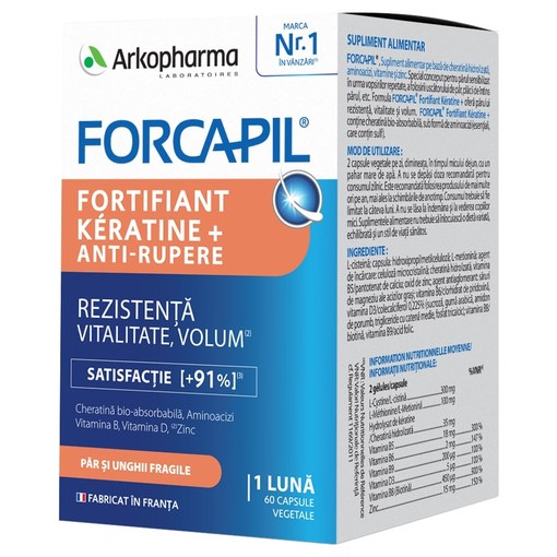 Forcapil Fortifiant Keratine+ , 60 capsule, Arkopharma