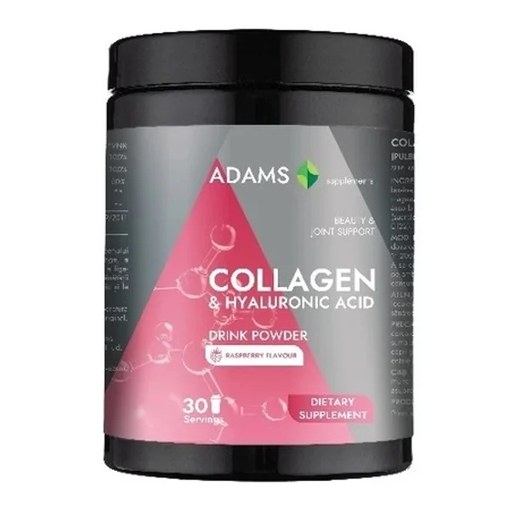 Collagen si HA pulbere instant cu aroma de zmeura, 600g, Adams Vision