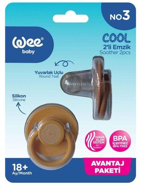 Set 2 suzete din silicon rotunde nr. 3, cod 620, Wee Baby