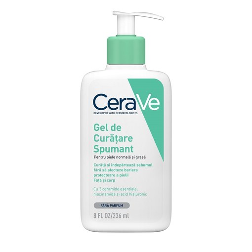 Gel de curatare spumant pentru piele normal si grasa, 236ml, CeraVe