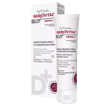 Crema pentru piele cu roseata si scuame H3 Derma+, 50ml, 401, Gerovital