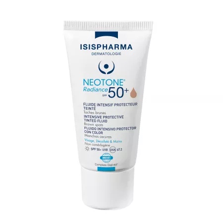 Fluid nuantator pentru piele pigmentata cu SPF50+ Neotone Radiance, 30ml, Isis Pharma