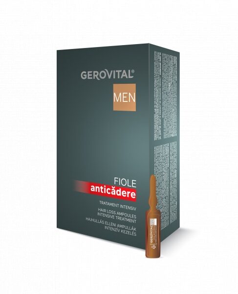 Tratament intensiv anticadere Gerovital Men, 10 fiole, Farmec